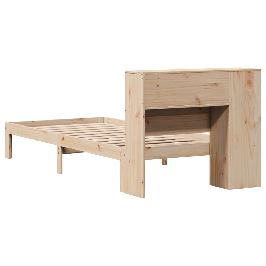 Bookcase Bed without Mattress 90x200cm Solid Wood Pine