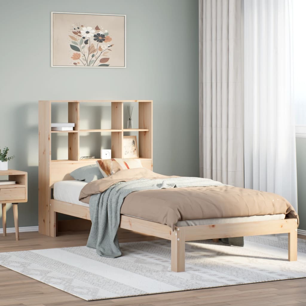 Bookcase Bed without Mattress 90x190 cm Single Solid Wood Pine