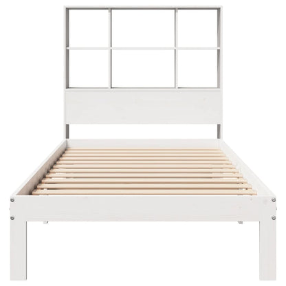 Bookcase Bed without Mattress White 90x190 cm Single Solid Wood Pine