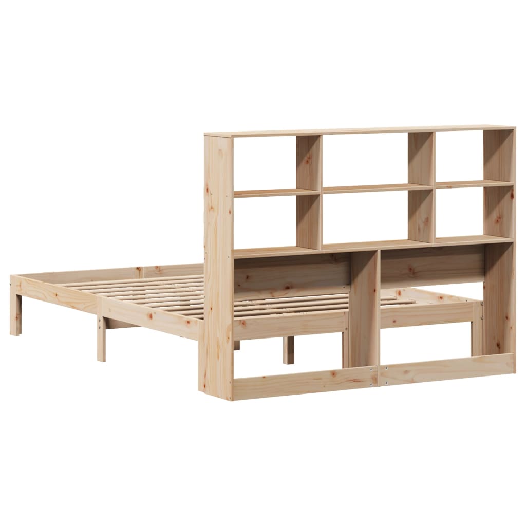 Bookcase Bed without Mattress 120x190 cm Small Double Solid Wood Pine