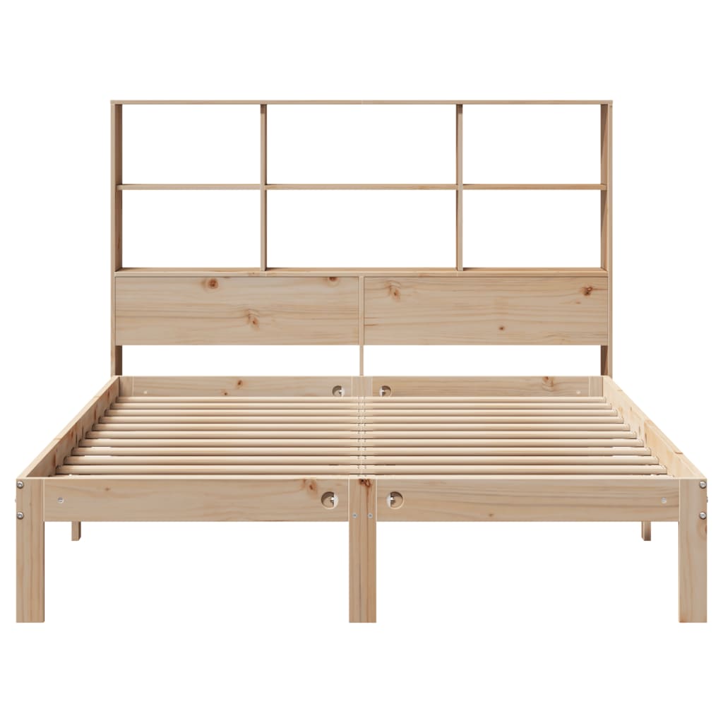 Bookcase Bed without Mattress 135x190 cm Doouble Solid Wood Pine