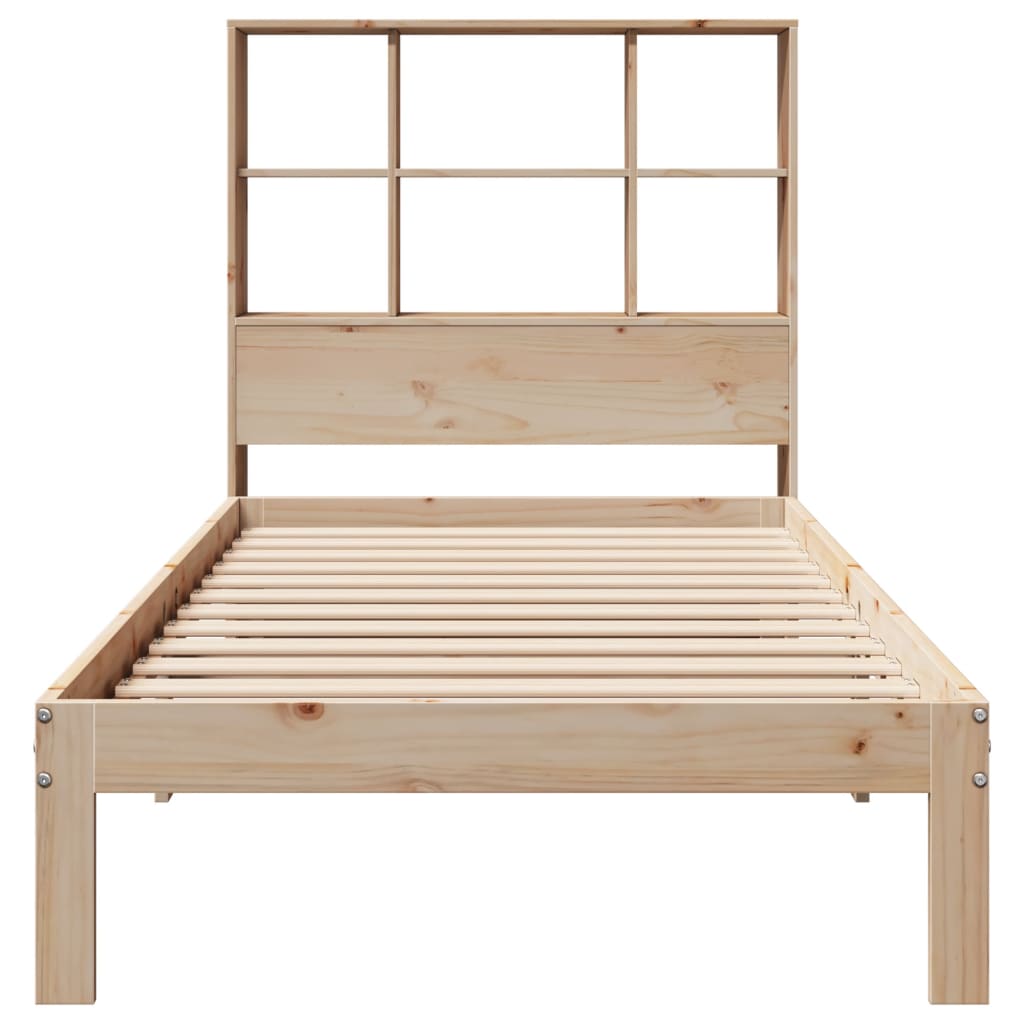 Bookcase Bed without Mattress 100x200cm Solid Wood Pine