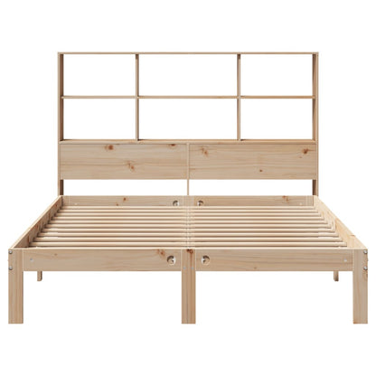 Bookcase Bed without Mattress 140x200cm Solid Wood Pine