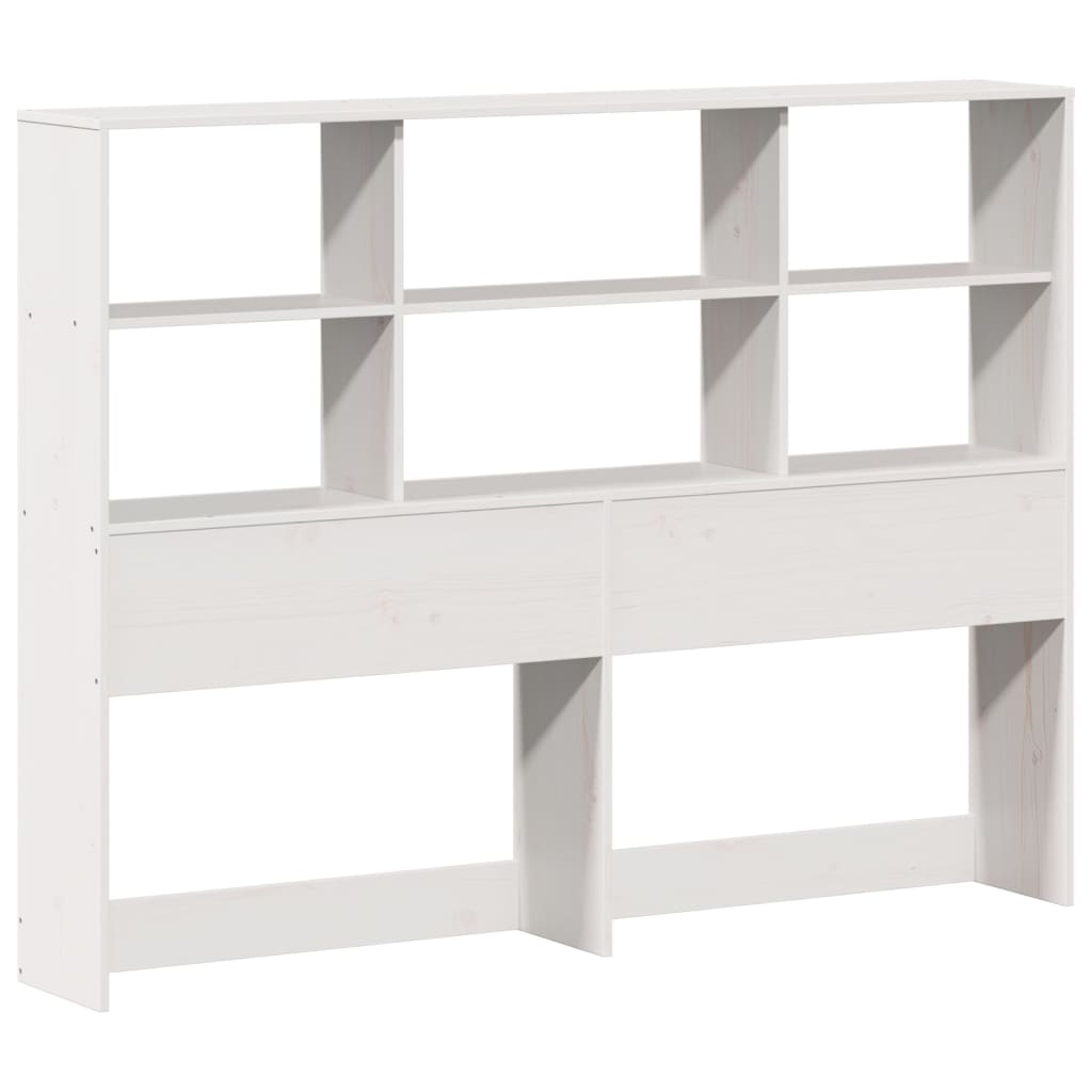 Bookcase Bed without Mattress White 140x200cm Solid Wood Pine