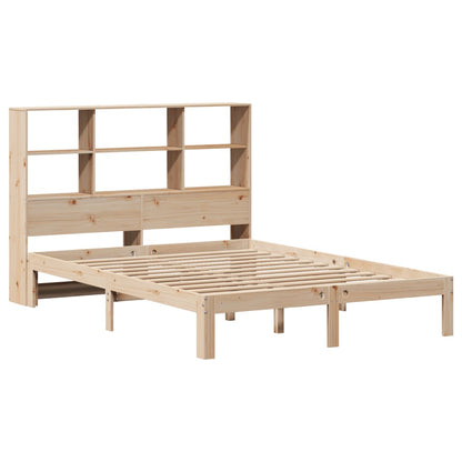 Bookcase Bed without Mattress 150x200 cm King Size Solid Wood Pine