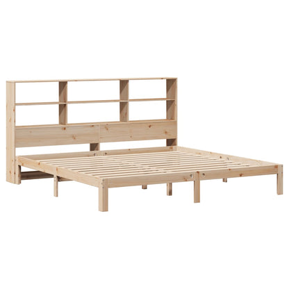 Bookcase Bed without Mattress 180x200 cm Super King Solid Wood Pine