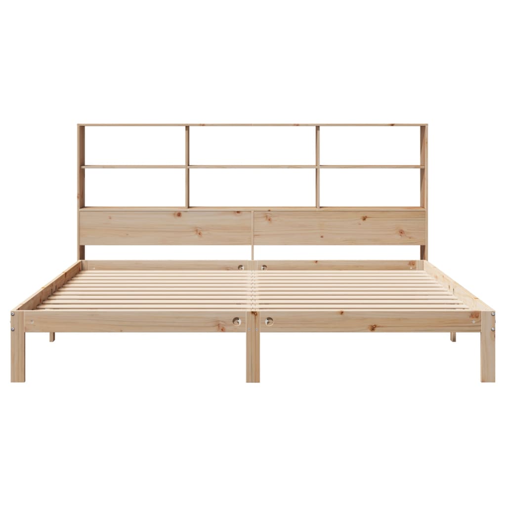 Bookcase Bed without Mattress 180x200 cm Super King Solid Wood Pine