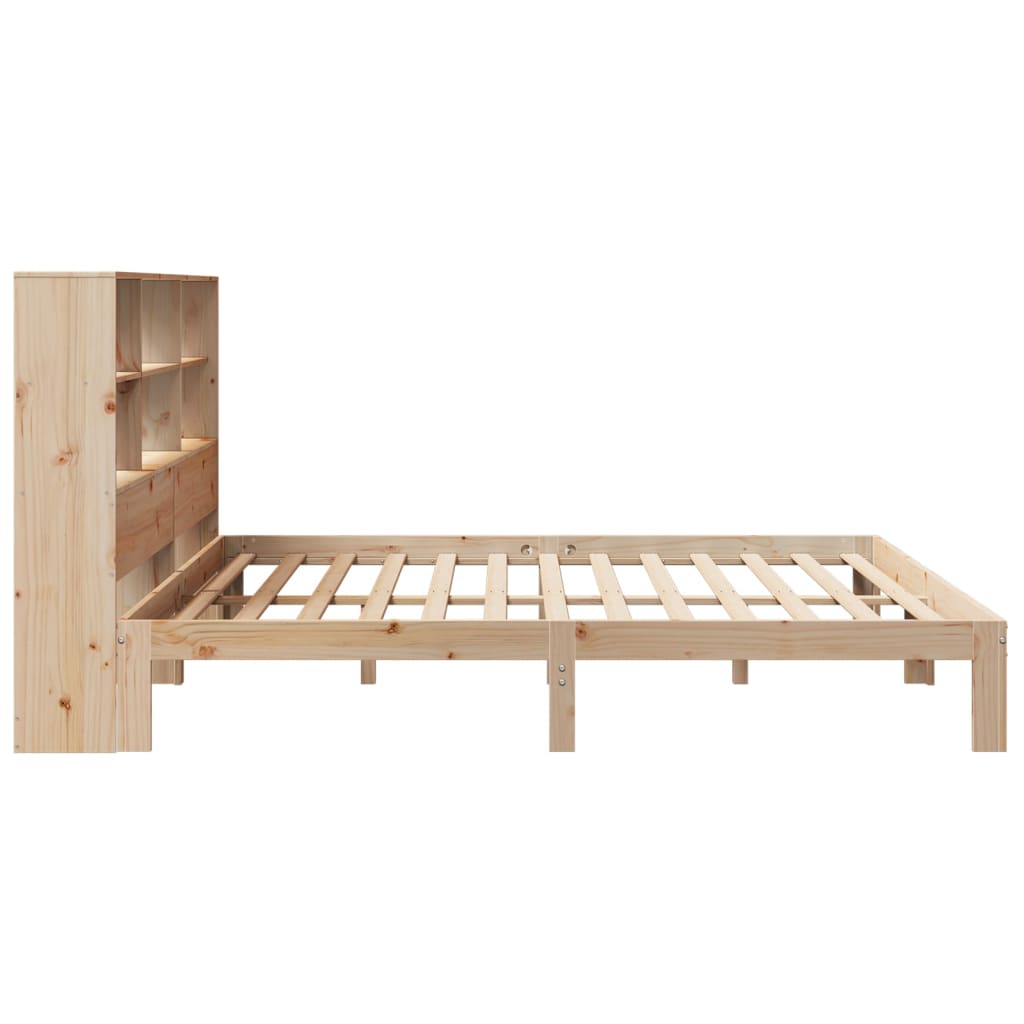 Bookcase Bed without Mattress 180x200 cm Super King Solid Wood Pine