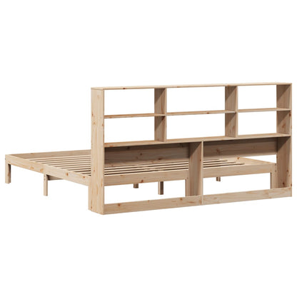 Bookcase Bed without Mattress 180x200 cm Super King Solid Wood Pine