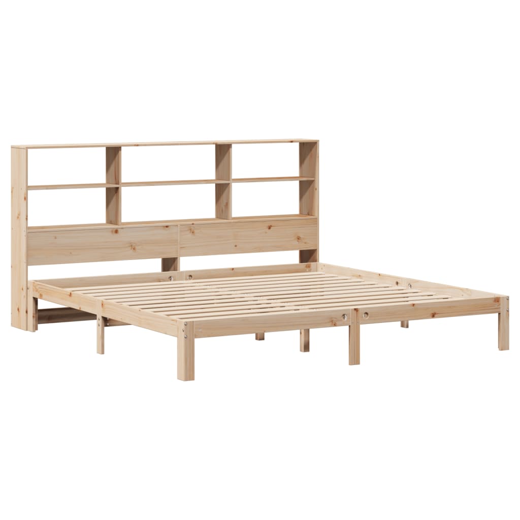 Bookcase Bed without Mattress 200x200cm Solid Wood Pine