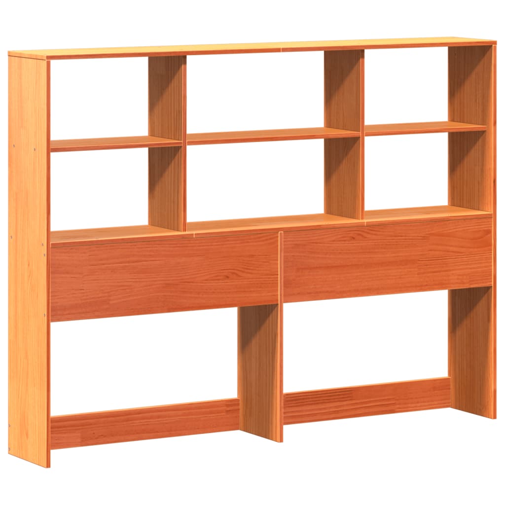 Bookcase Bed without Mattress Wax Brown 140x190cm Solid Wood Pine