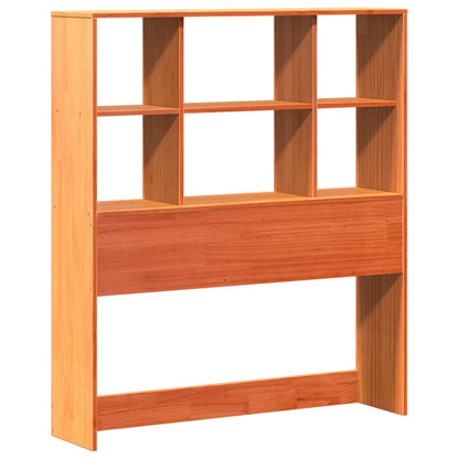 Bookcase Bed without Mattress Wax Brown 90x200cm Solid Wood Pine