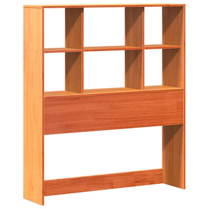 Bookcase Bed without Mattress Wax Brown 100x200cm Solid Wood Pine