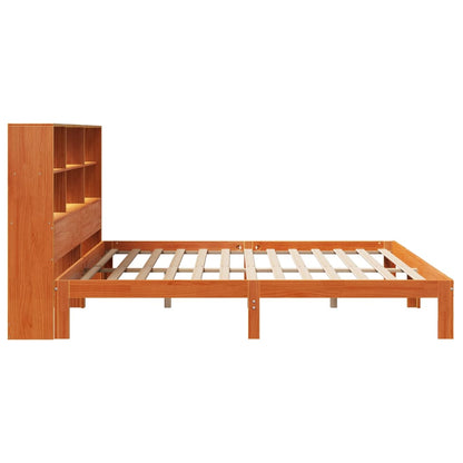 Bookcase Bed without Mattress Wax Brown 180x200 cm Super King Solid Wood Pine