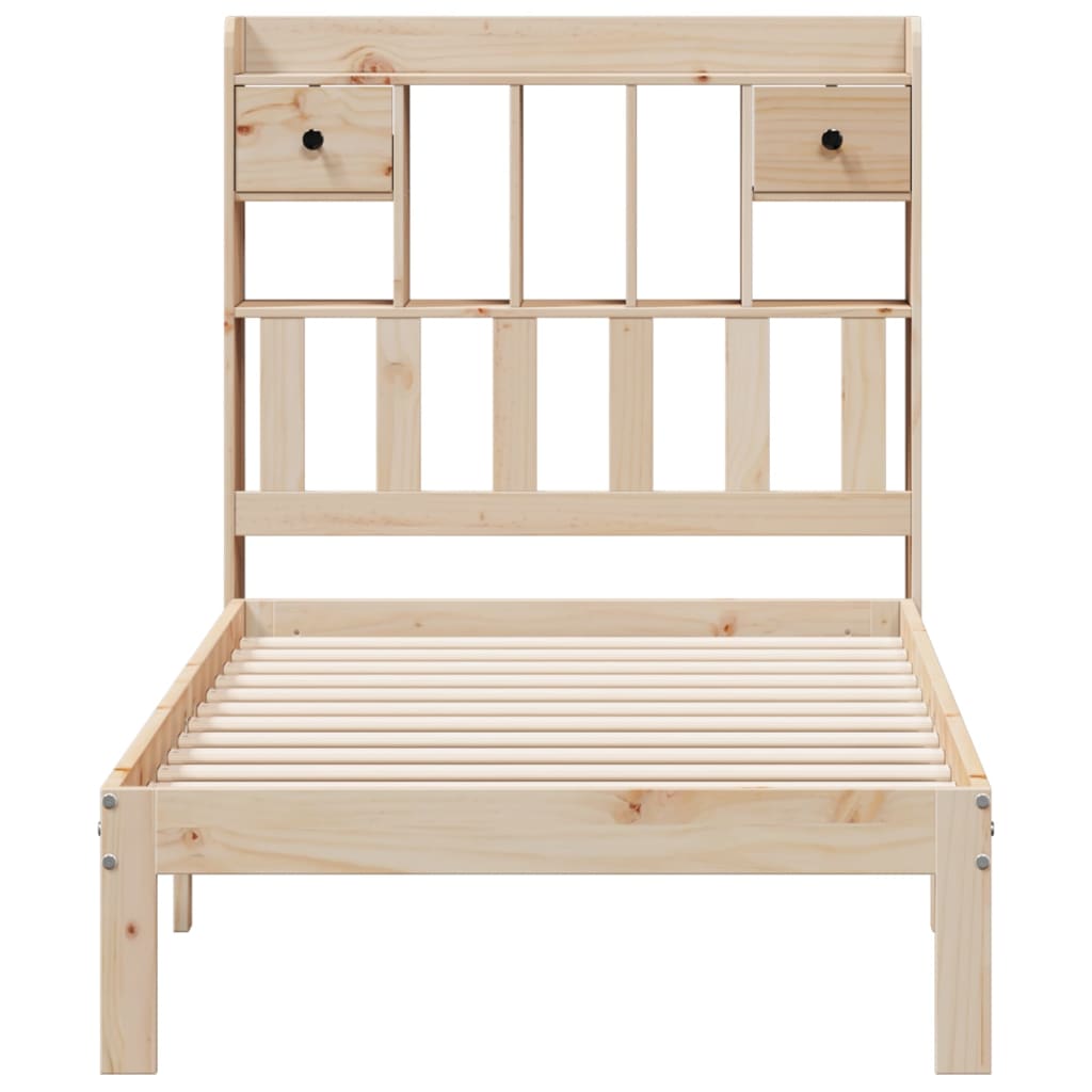 Bookcase Bed without Mattress 90x200cm Solid Wood Pine