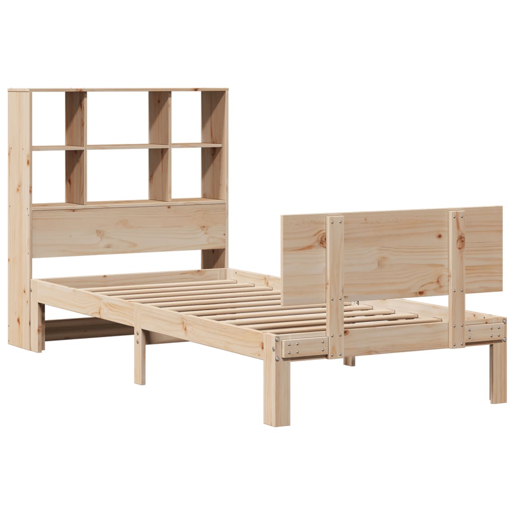 Bookcase Bed without Mattress 75x190cm Small Single Solid Wood Pine