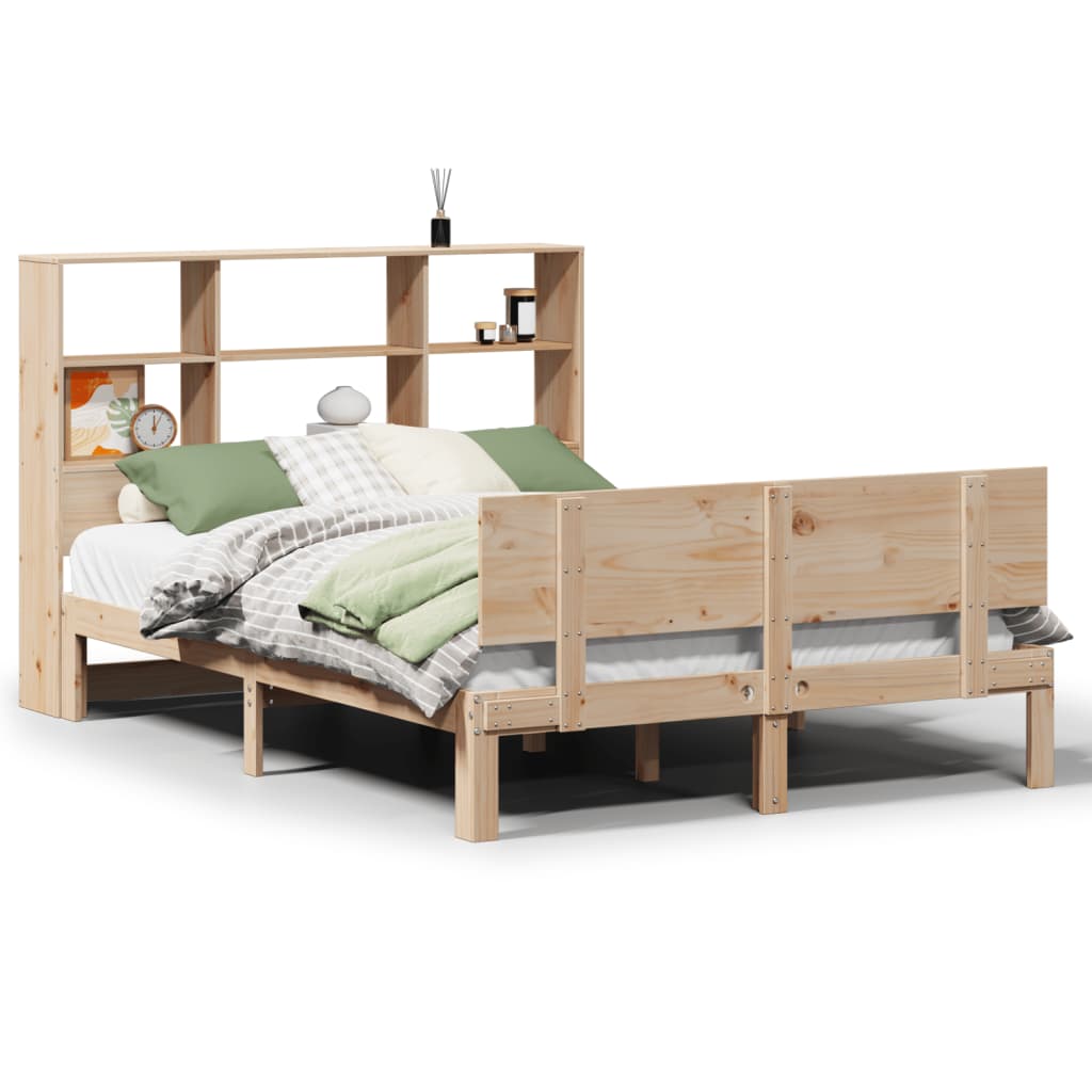 Bookcase Bed without Mattress 120x190 cm Small Double Solid Wood Pine