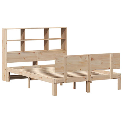 Bookcase Bed without Mattress 135x190 cm Double Solid Wood Pine