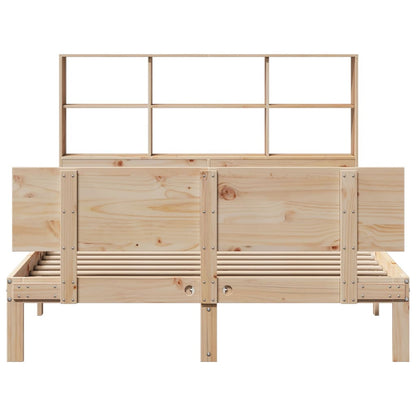 Bookcase Bed without Mattress 135x190 cm Double Solid Wood Pine