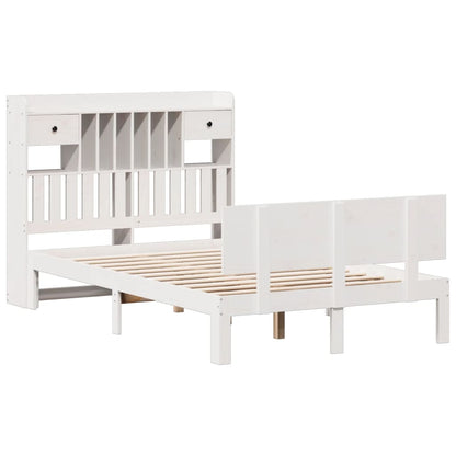 Bookcase Bed without Mattress White 120x190 cm Small Double Solid Wood Pine