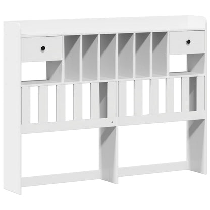 Bookcase Bed without Mattress White 140x200cm Solid Wood Pine