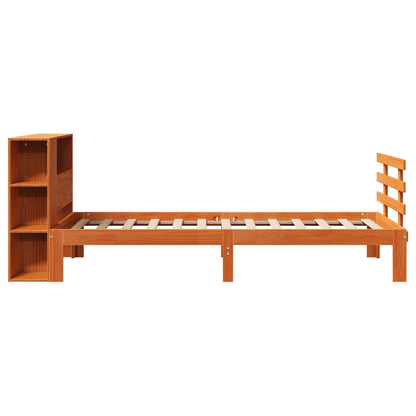 Bookcase Bed without Mattress Wax Brown 90x190 cm Single Solid Wood Pine