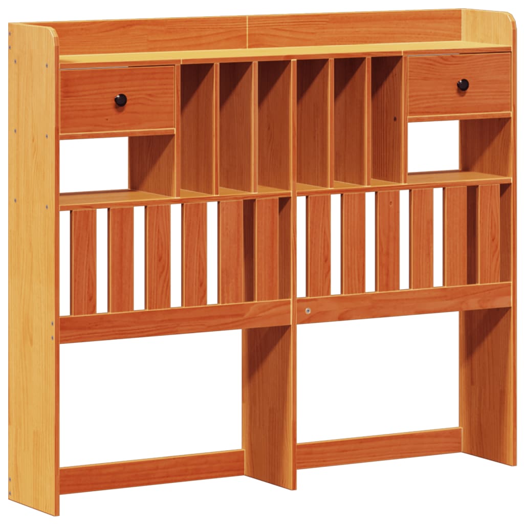 Bookcase Bed without Mattress Wax Brown 120x190 cm Small Double Solid Wood Pine