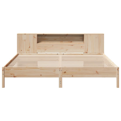 Bookcase Bed without Mattress 200x200 cm Solid Wood Pine