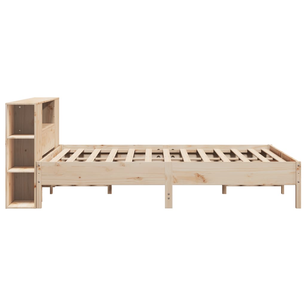 Bookcase Bed without Mattress 200x200 cm Solid Wood Pine