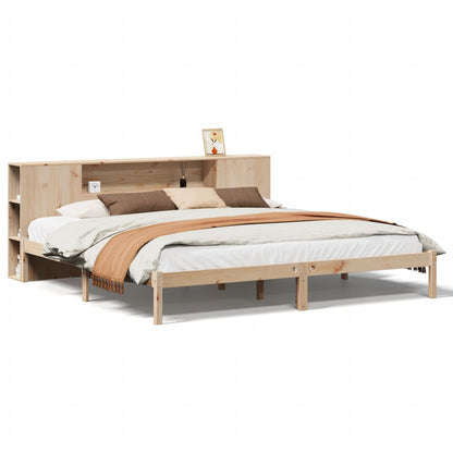 Bookcase Bed without Mattress 180x200 cm Super King Solid Wood Pine