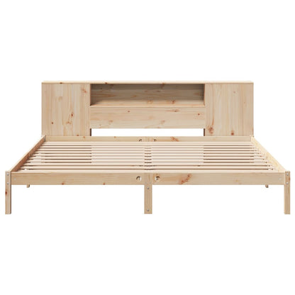 Bookcase Bed without Mattress 180x200 cm Super King Solid Wood Pine