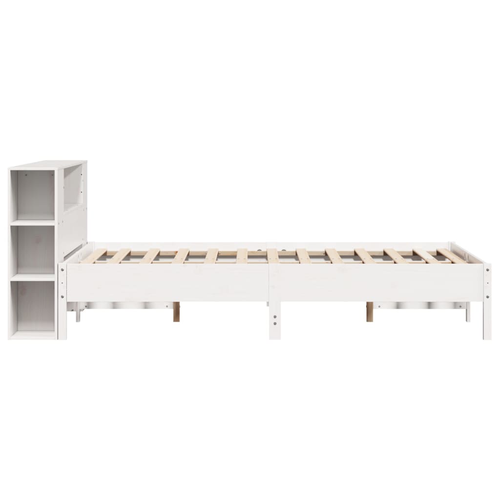 Bookcase Bed without Mattress White 160x200 cm Solid Wood Pine