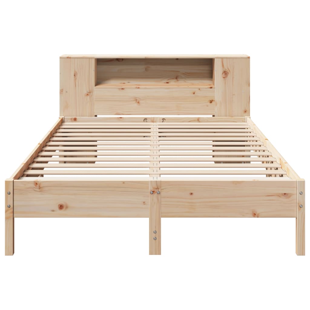 Bookcase Bed without Mattress 140x200 cm Solid Wood Pine