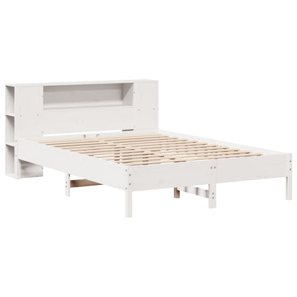 Bookcase Bed without Mattress White 140x200 cm Solid Wood Pine