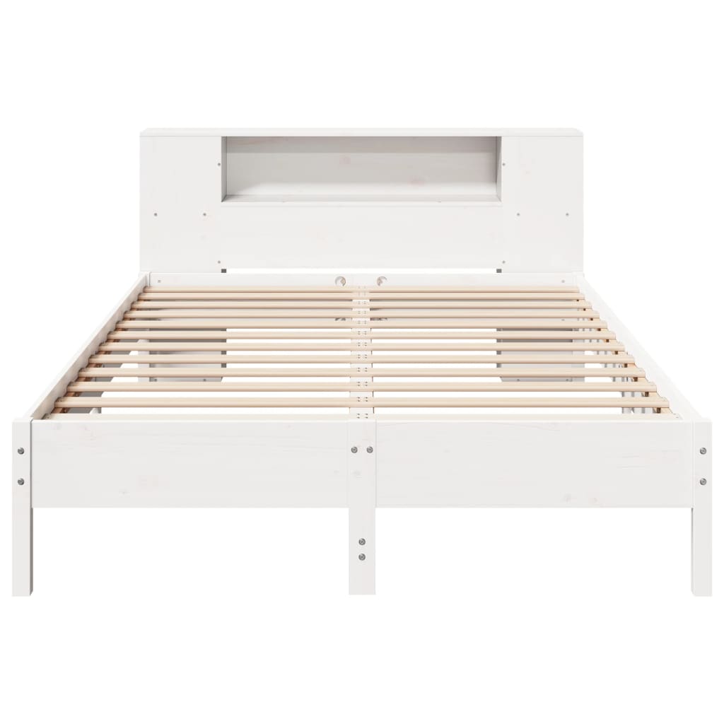 Bookcase Bed without Mattress White 120x200 cm Solid Wood Pine