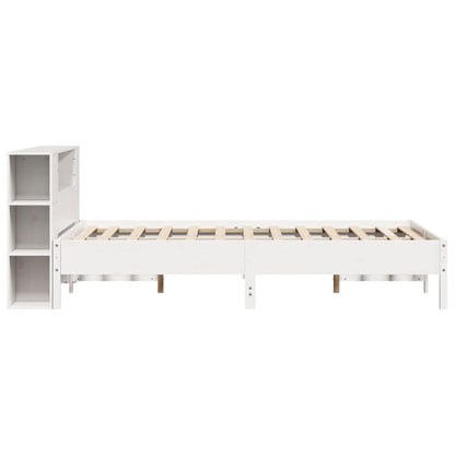 Bookcase Bed without Mattress White 120x200 cm Solid Wood Pine