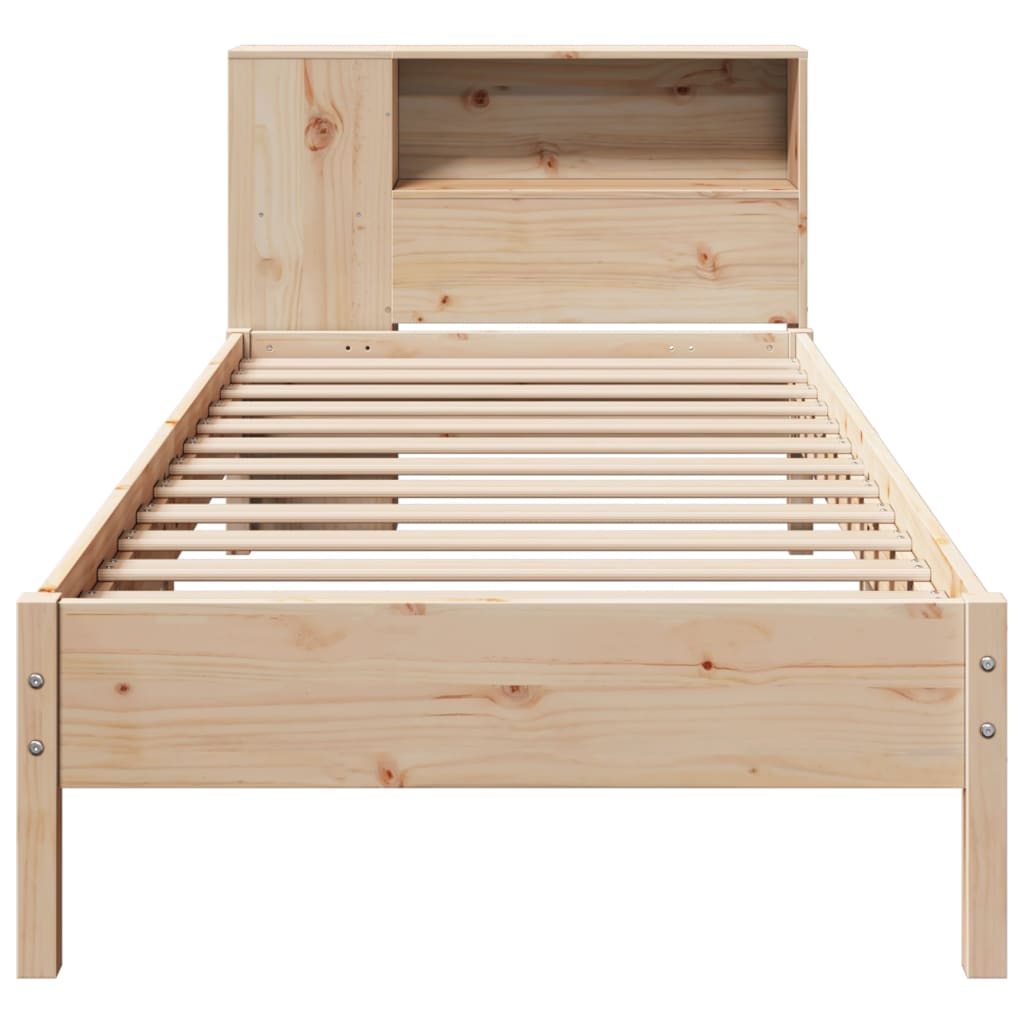 Bookcase Bed without Mattress 100x200cm Solid Wood Pine