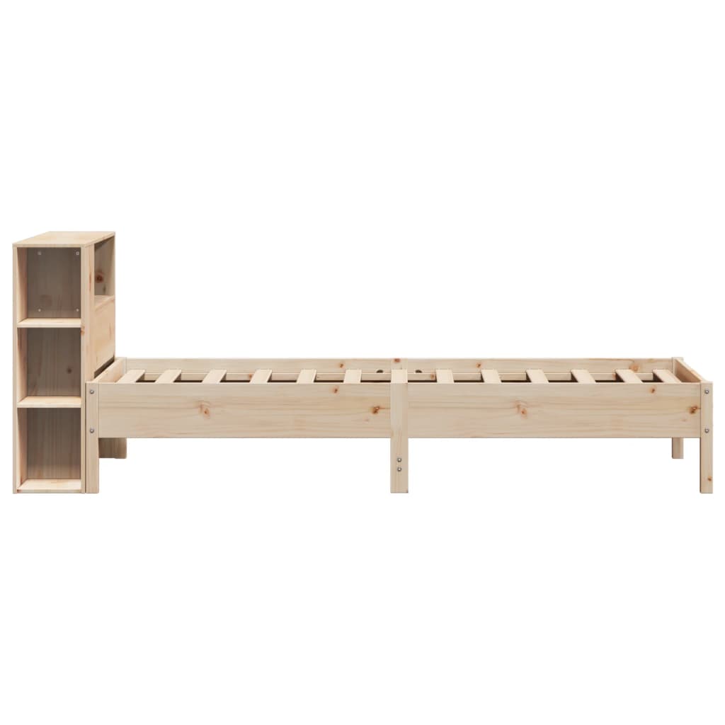 Bookcase Bed without Mattress 100x200cm Solid Wood Pine