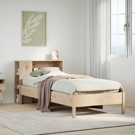 Bookcase Bed without Mattress 100x200cm Solid Wood Pine