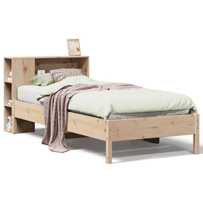 Bookcase Bed without Mattress 90x200cm Solid Wood Pine