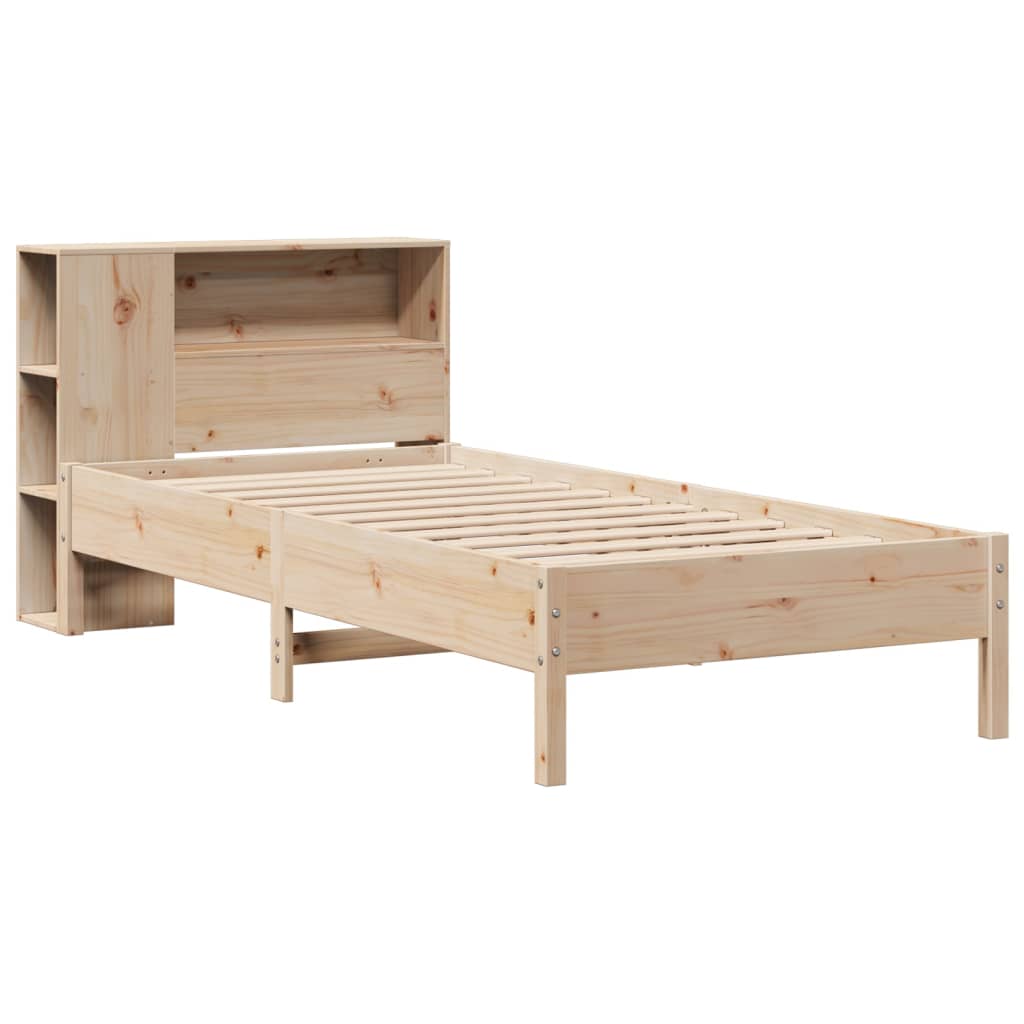 Bookcase Bed without Mattress 90x200cm Solid Wood Pine