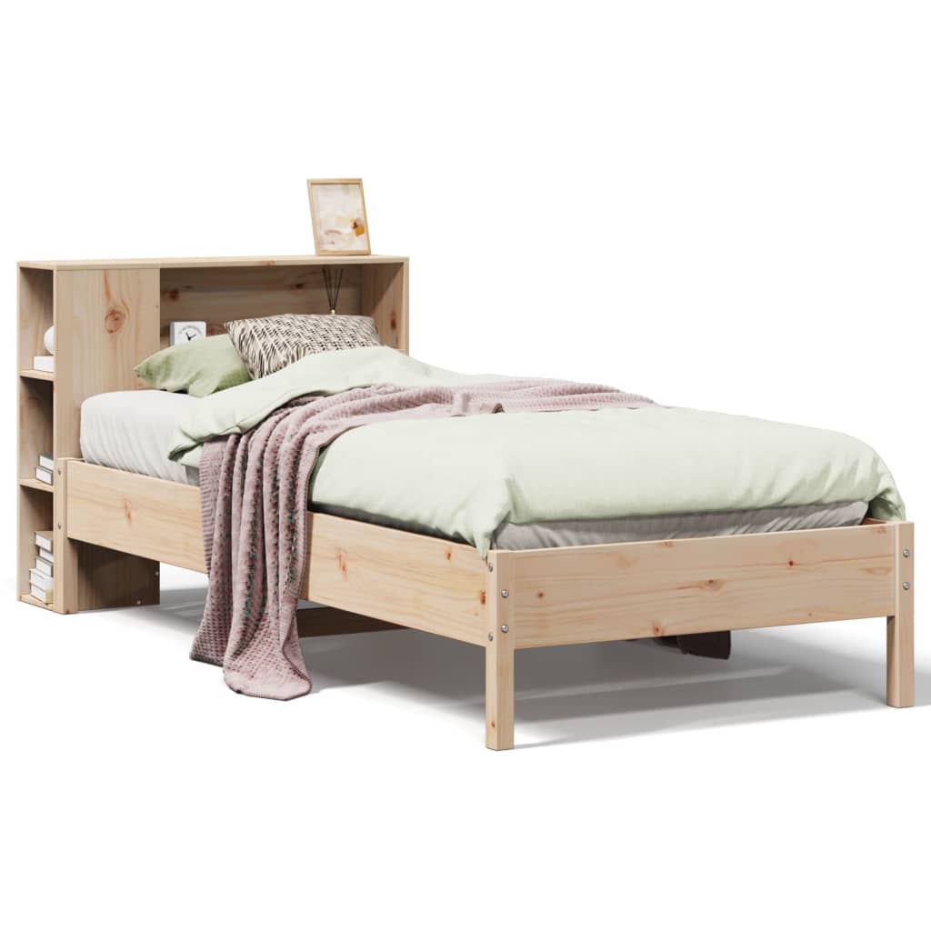 Bookcase Bed without Mattress 90x190 cm Single Solid Wood Pine