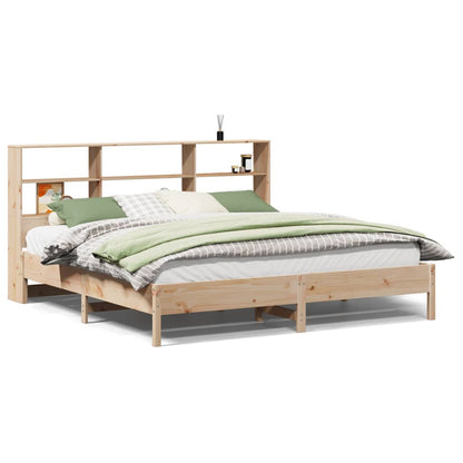 Bookcase Bed without Mattress 200x200cm Solid Wood Pine