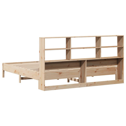 Bookcase Bed without Mattress 200x200cm Solid Wood Pine