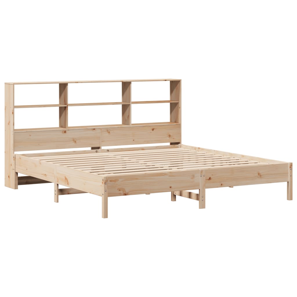 Bookcase Bed without Mattress 200x200cm Solid Wood Pine