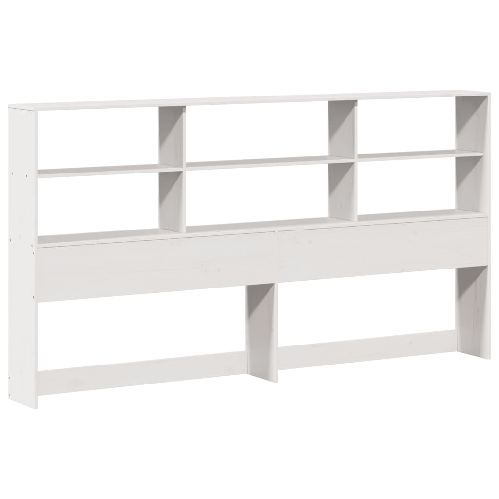 Bookcase Bed without Mattress White 200x200cm Solid Wood Pine