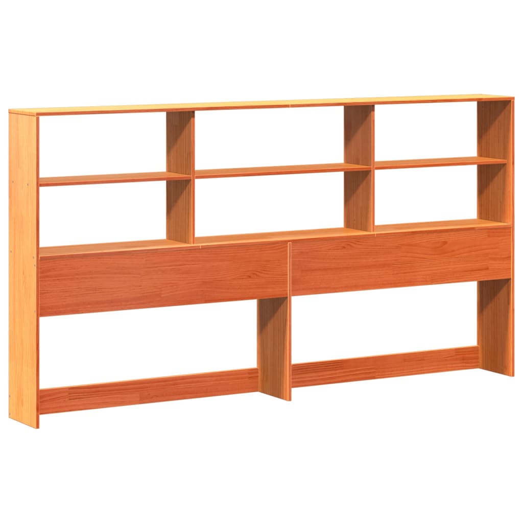 Bookcase Bed without Mattress Wax Brown 200x200cm Solid Wood Pine