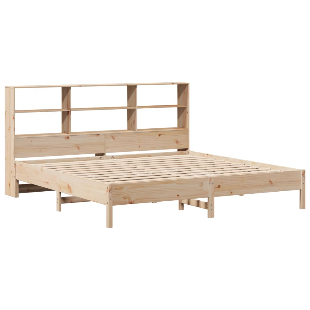 Bookcase Bed without Mattress 180x200 cm Super King Solid Wood Pine