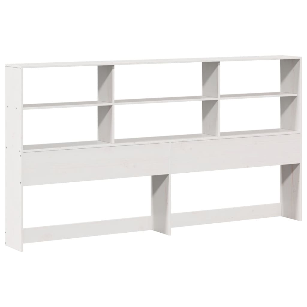 Bookcase Bed without Mattress White 180x200 cm Super King Solid Wood Pine