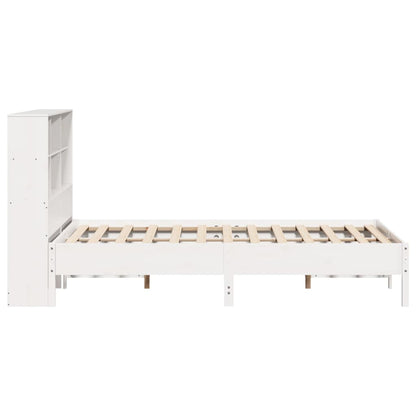 Bookcase Bed without Mattress White 160x200cm Solid Wood Pine